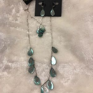 Cookie Lee shell double necklace and earrings